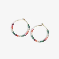 INK + ALLOY Victoria Mixed Beaded Hoop Earrings Port