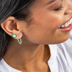 INK + ALLOY Victoria Mixed Beaded Hoop Earrings St. Tropez