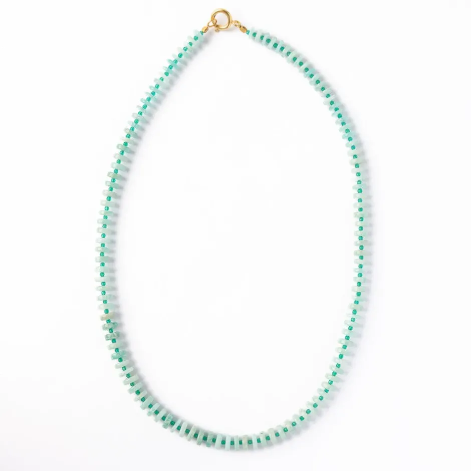INK + ALLOY Vivianne Amazonite With Green Onyx Necklace 18"