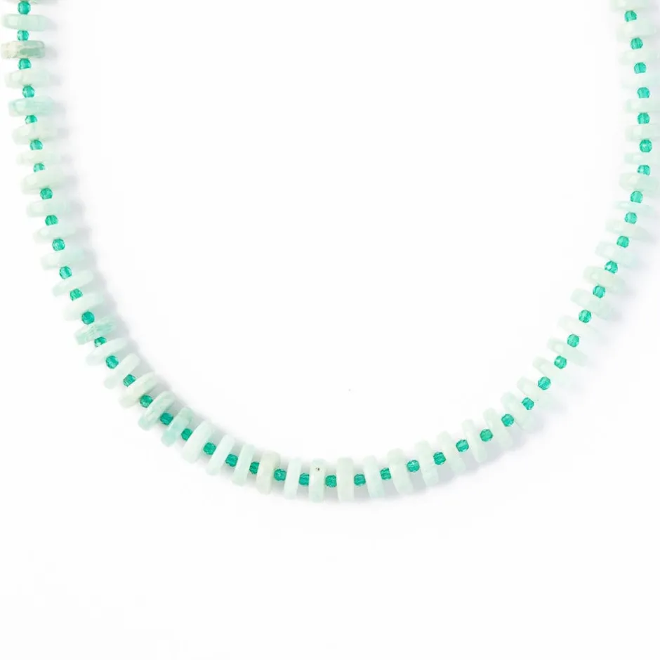 INK + ALLOY Vivianne Amazonite With Green Onyx Necklace 18"