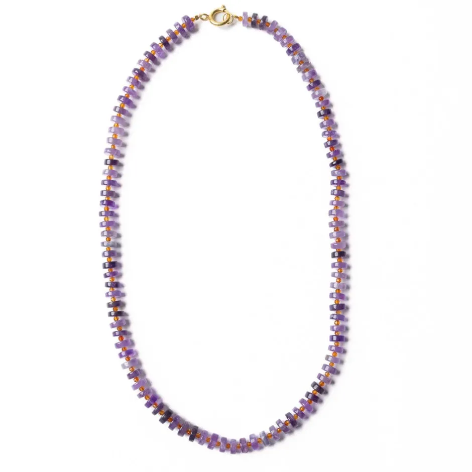 INK + ALLOY Vivianne Amethyst With Carnelian Necklace 18"