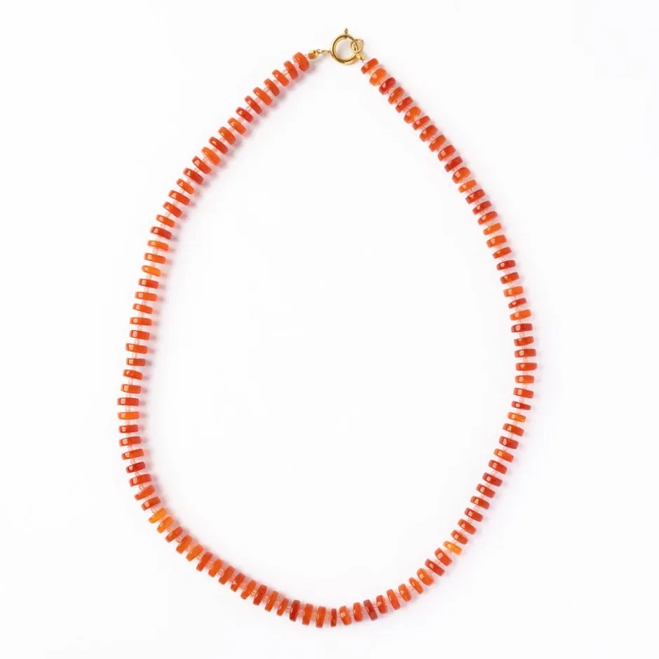 INK + ALLOY Vivianne Carnelian With Rose Quartz Necklace 18"