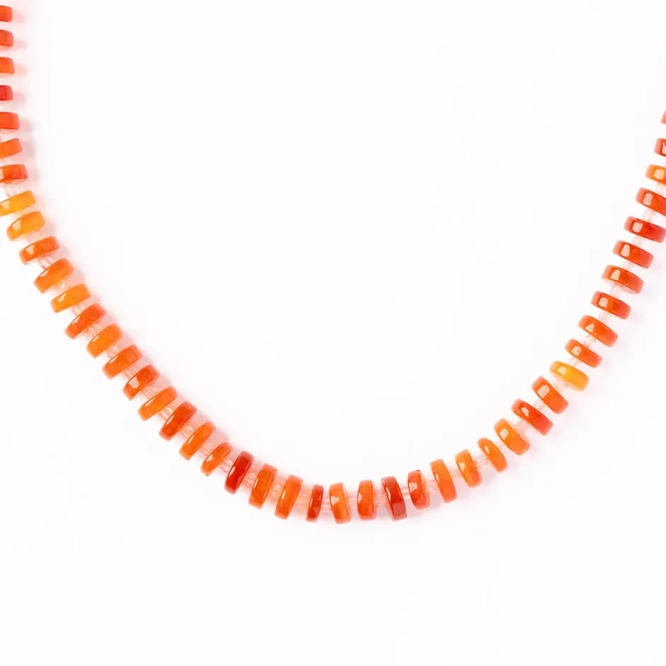 INK + ALLOY Vivianne Carnelian With Rose Quartz Necklace 18"
