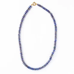 INK + ALLOY Vivianne Lapis With Garnet Necklace 18"