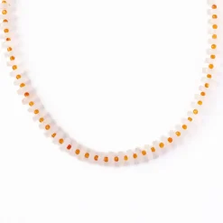 INK + ALLOY Vivianne Rose Quartz Disc With Carnelian Necklace 18