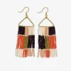 INK + ALLOY Whitney Patchwork Beaded Fringe Earrings Jaipur