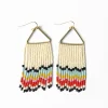 INK + ALLOY Whitney Scalloped Beaded Fringe Earrings Black/Lt. Blue