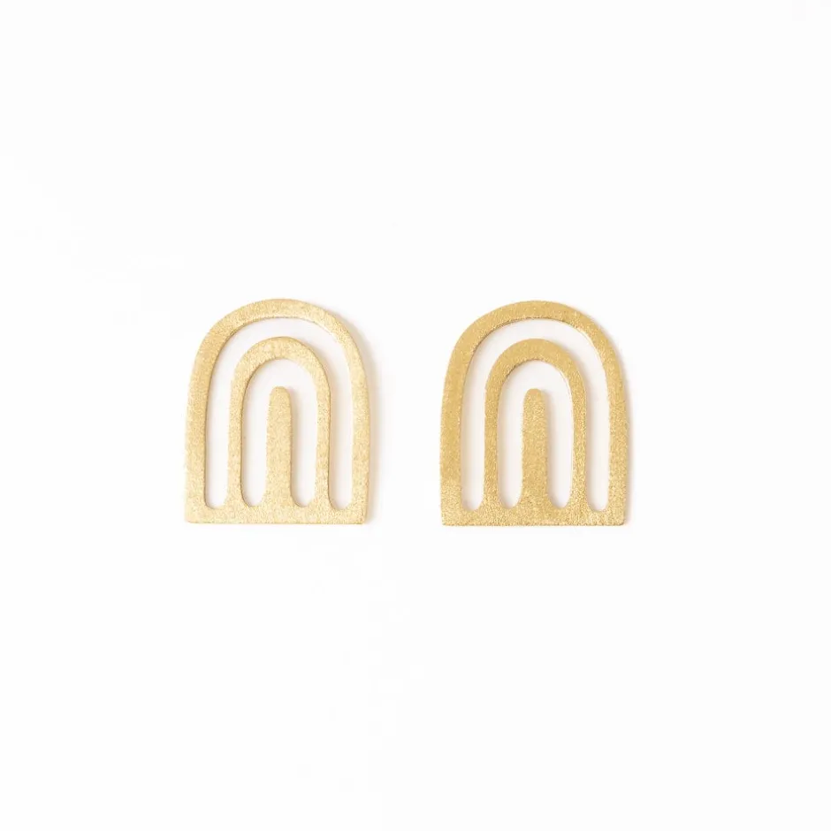 INK + ALLOY Willow Arches Drop Earrings Brass