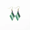 INK + ALLOY Zelda Angled Stripe Diamond Earrings Green + Light Blue